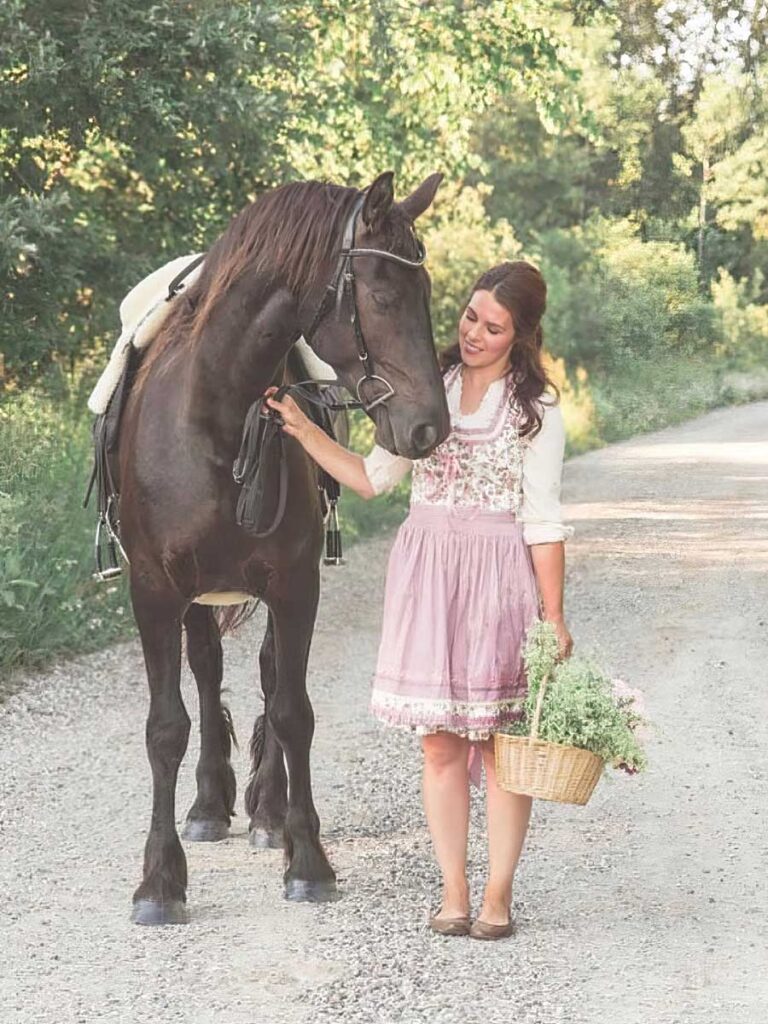 young-girl-with-friesian-mare